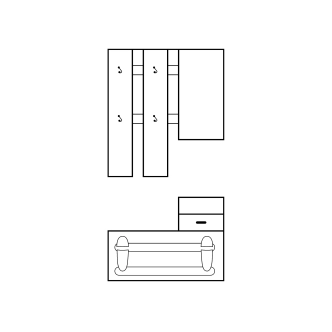 Předsíňová stěna ARARIA, švestka wallis/černý lesk, 5 let záruka