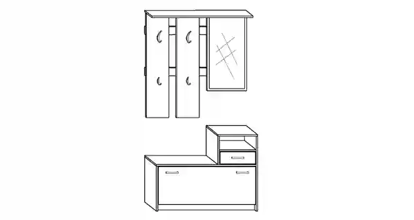 Předsíňová stěna ARARIA, švestka wallis/černý lesk