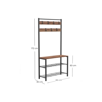 Předsíňová stěna AUDREY, dub/černá