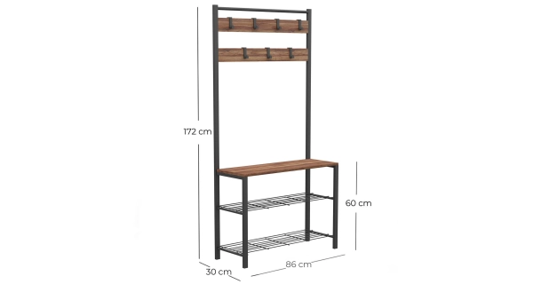 Předsíňová stěna AUDREY, dub/černá
