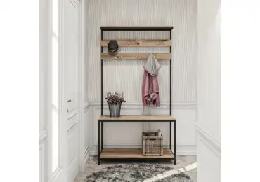 Předsíňová stěna AURANTIA, černá/borovice