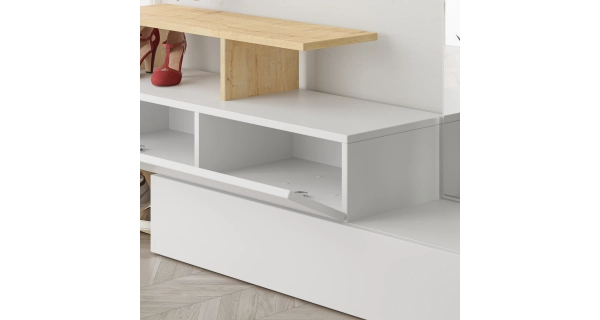 Předsíňová stěna CIEN, bílá/dub