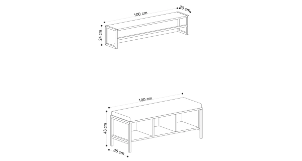 Předsíňová stěna CORDOBA, dub/černá
