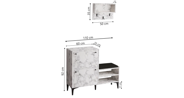 Předsíňová stěna DORVIS, mramor