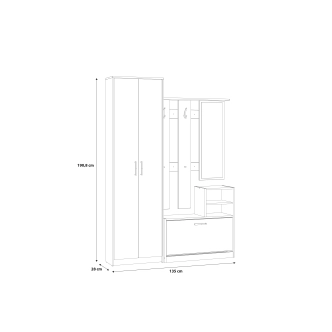 Předsíňová stěna DUNANUEJ 1, dub artisan, 5 let záruka