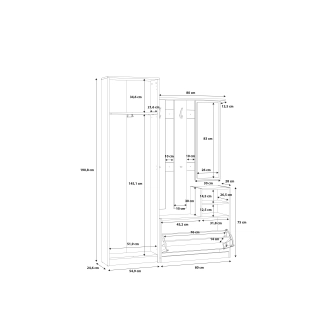 Předsíňová stěna DUNANUEJ 1, dub artisan, 5 let záruka