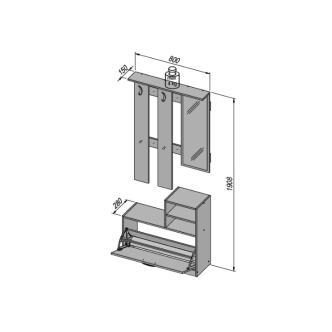 Předsíňová stěna DUNANUEJ 1, dub sonoma, 5 let záruka
