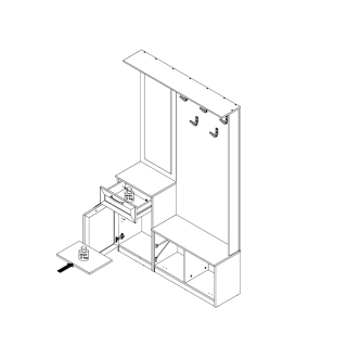 Předsíňová stěna DUNANUEJ 2, dub sonoma, 5 let záruka