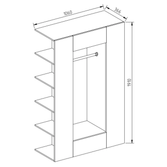 Předsíňová stěna GANGKHAR, bílá/bílý lesk