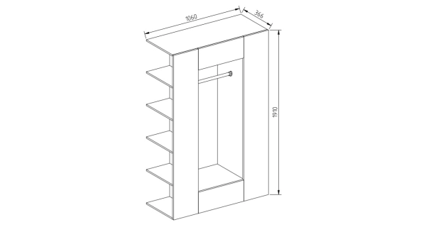 Předsíňová stěna GANGKHAR, bílá/bílý lesk