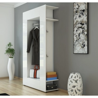 Předsíňová stěna GANGKHAR, bílá/bílý lesk