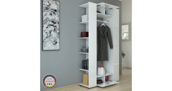 Předsíňová stěna GANGKHAR, bílá/bílý lesk