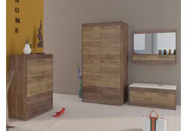 Předsíňová stěna GATTON 2, craft tobaco/craft zlatý