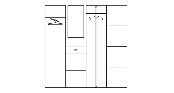 Předsíňová stěna GAWLER, craft tobaco/krém, 5 let záruka