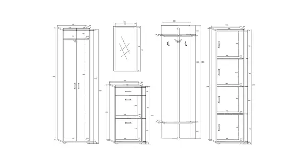 Předsíňová stěna GAWLER, dub sonoma/dub sonoma tmavý, 5 let záruka