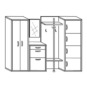 Předsíňová stěna GAWLER, dub sonoma/dub sonoma tmavý