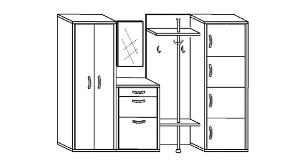 Předsíňová stěna GAWLER, dub sonoma/dub sonoma tmavý