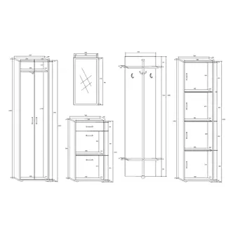 Předsíňová stěna GAWLER, dub sonoma/dub sonoma tmavý