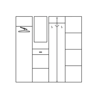 Předsíňová stěna GAWLER, švestka wallis/bílá, 5 let záruka