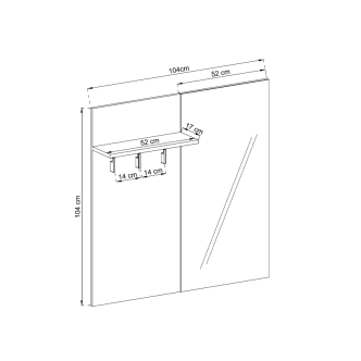 Předsíňová stěna HANTEC 104, jackson hickory/grafit DOPRODEJ