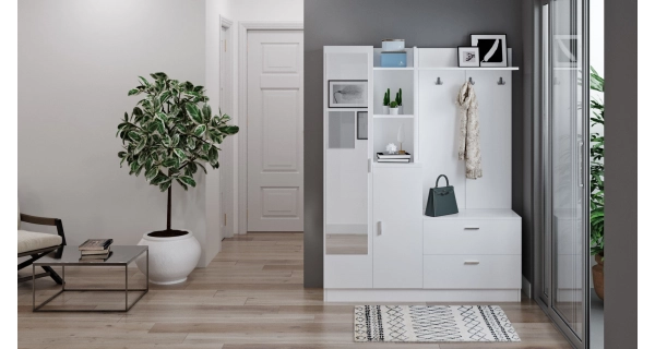 Předsíňová stěna JERMOR, bílá