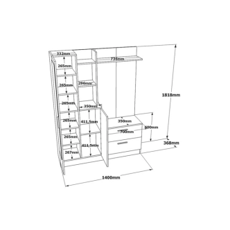 Předsíňová stěna JERMOR, bílá