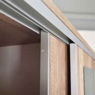 Předsíňová stěna JUNO s posuvnými dveřmi a zrcadlem, tori