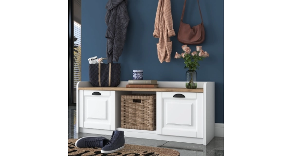 Předsíňová stěna KALDAL, bílá/vlašský ořech