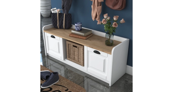 Předsíňová stěna KALDAL, bílá/vlašský ořech