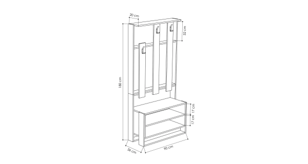 Předsíňová stěna LINVEN, bílá