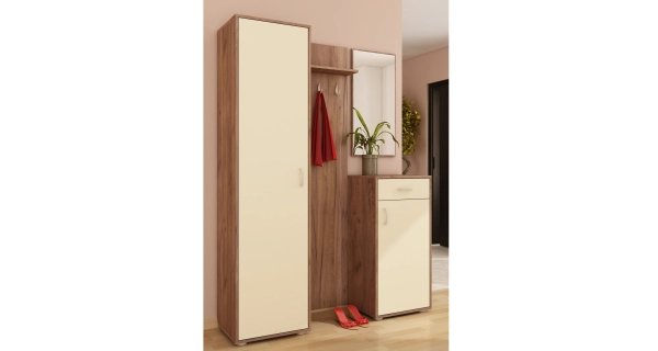 Předsíňová stěna MELTON, craft tobaco/krém, 5 let záruka