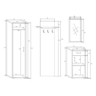 Předsíňová stěna MELTON, craft tobaco/krém, 5 let záruka