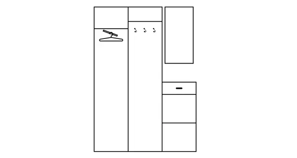 Předsíňová stěna MELTON, craft tobaco/krém