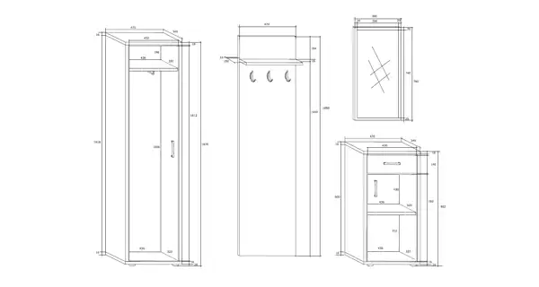 Předsíňová stěna MELTON, craft tobaco/krém