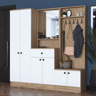 Předsíňová stěna MONTIRA 2, vlašský ořech/bílá