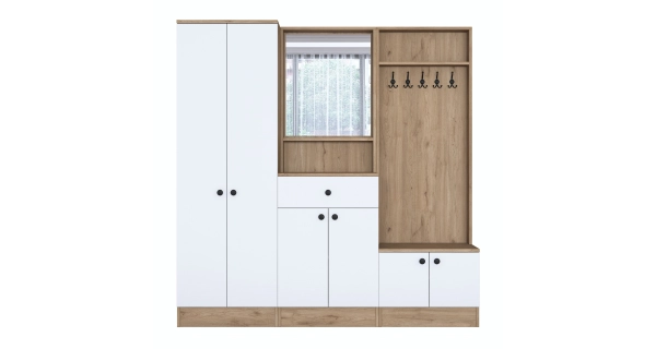 Předsíňová stěna MONTIRA 2, vlašský ořech/bílá