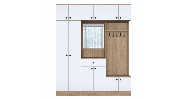 Předsíňová stěna MONTIRA 3, vlašský ořech/bílá