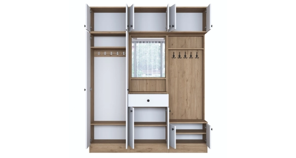 Předsíňová stěna MONTIRA 3, vlašský ořech/bílá