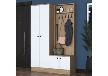 Předsíňová stěna MONTIRA 4, vlašský ořech/bílá