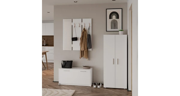 Předsíňová stěna NEJBY 10, bílá | NEJLEVNEJSINABYTEK.CZ