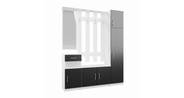 Předsíňová stěna NEJBY MARIANA, bílá/černá