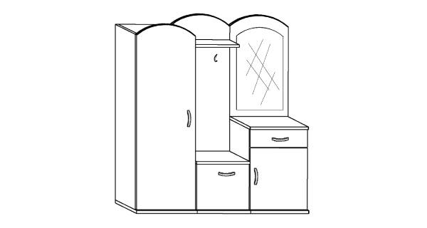 Předsíňová stěna PAMBULA, craft zlatý, 5 let záruka