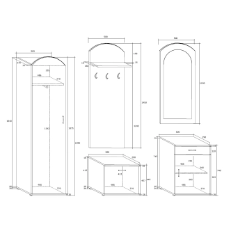 Předsíňová stěna PAMBULA, dub sonoma, 5 let záruka