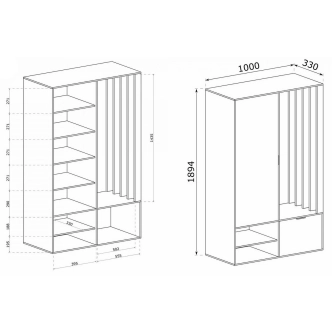 Předsíňová stěna PIETRALCINA, dub artisan/černá