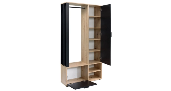 Předsíňová stěna PIETRALCINA, dub artisan/černá