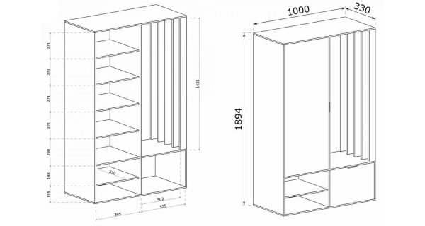 Předsíňová stěna PIETRALCINA, dub artisan
