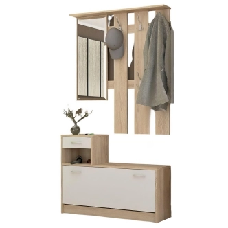Předsíňová stěna RUBROTIC, dub sonoma/bílá