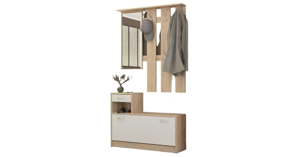 Předsíňová stěna RUBROTIC, dub sonoma/bílá