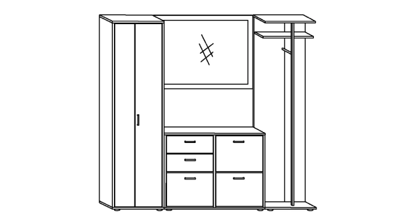 Předsíňová stěna STANSBURY, craft tobaco/krém, 5 let záruka