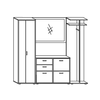 Předsíňová stěna STANSBURY, craft tobaco/krém